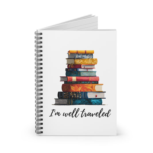 Book Traveler | Gift for Avid Reader | Spiral Notebook - Ruled Line