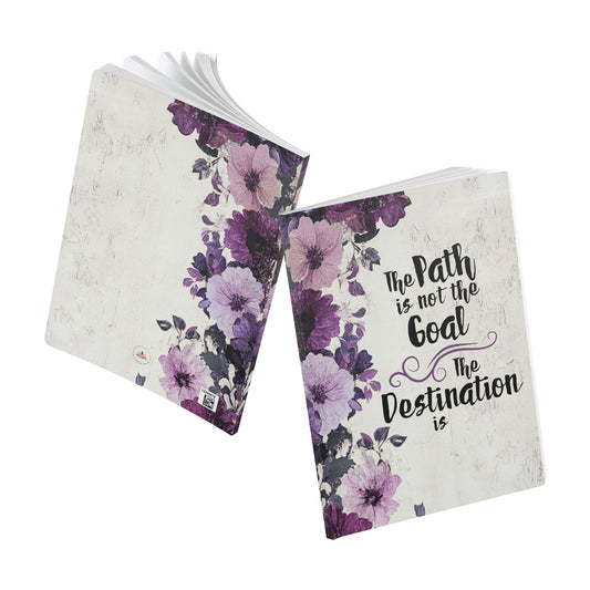 The Destination Softcover Journal | Purple Floral | Ruled Writing Notebook