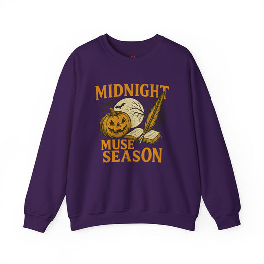 Midnight Muse Season | Halloween Themed Sweatshirt for Writers | Unisex Crewneck