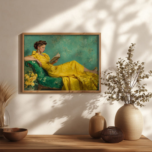 Yellow Dress. Green Chaise. And a Good Book. – Printable Wall Art