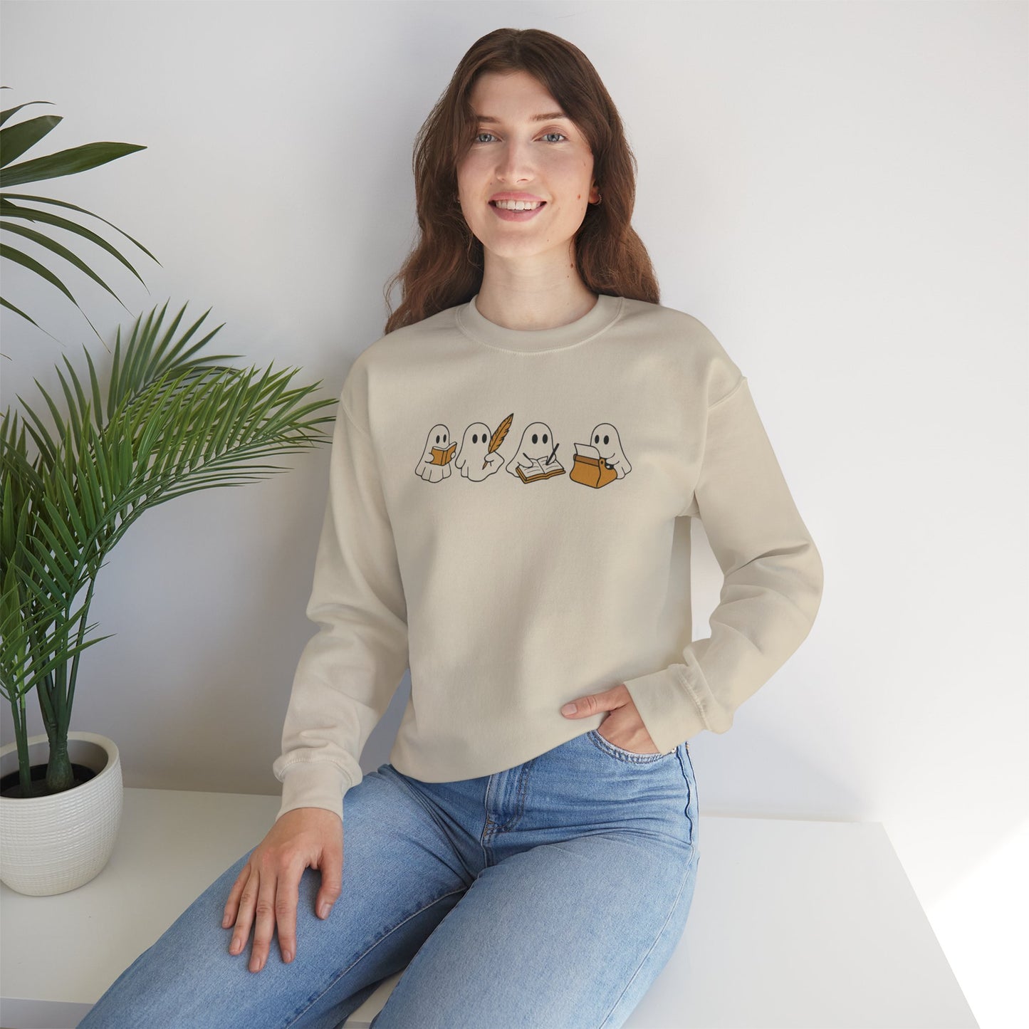 Ghostwriter Sweatshirt Funny Halloween Sweater for Writers | Spooky Book Lover Author Gift | Unisex Crewneck