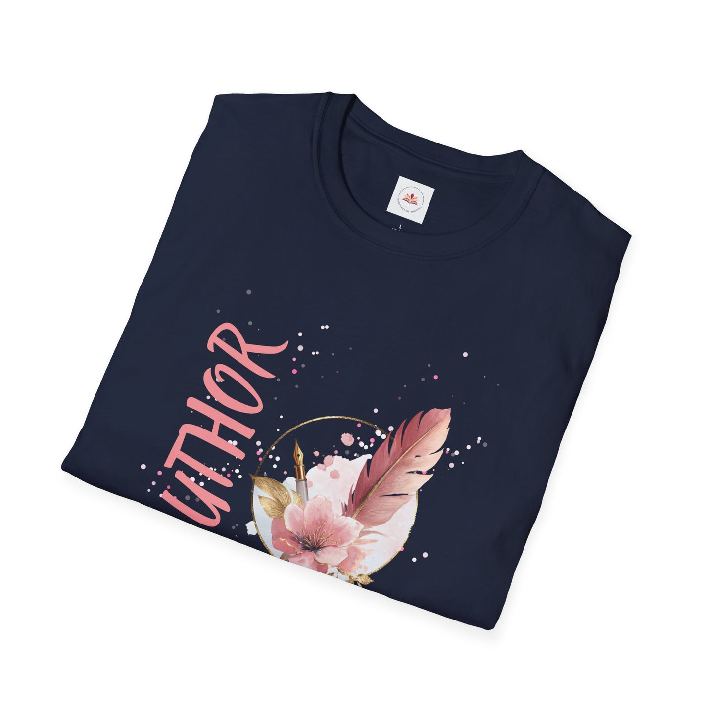 AUTHOR T-Shirt | Feather Quill Floral Tee for Writers and Book Lovers | Pink Aesthetic Shirt for Authors | Gifts for Writers