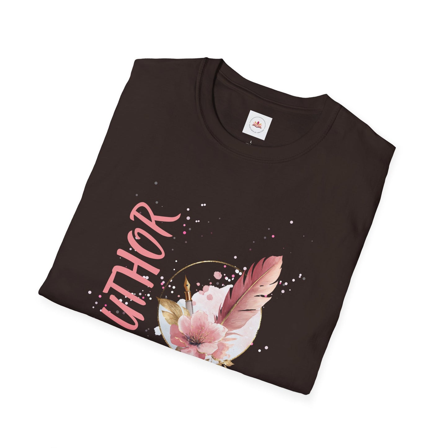 AUTHOR T-Shirt | Feather Quill Floral Tee for Writers and Book Lovers | Pink Aesthetic Shirt for Authors | Gifts for Writers