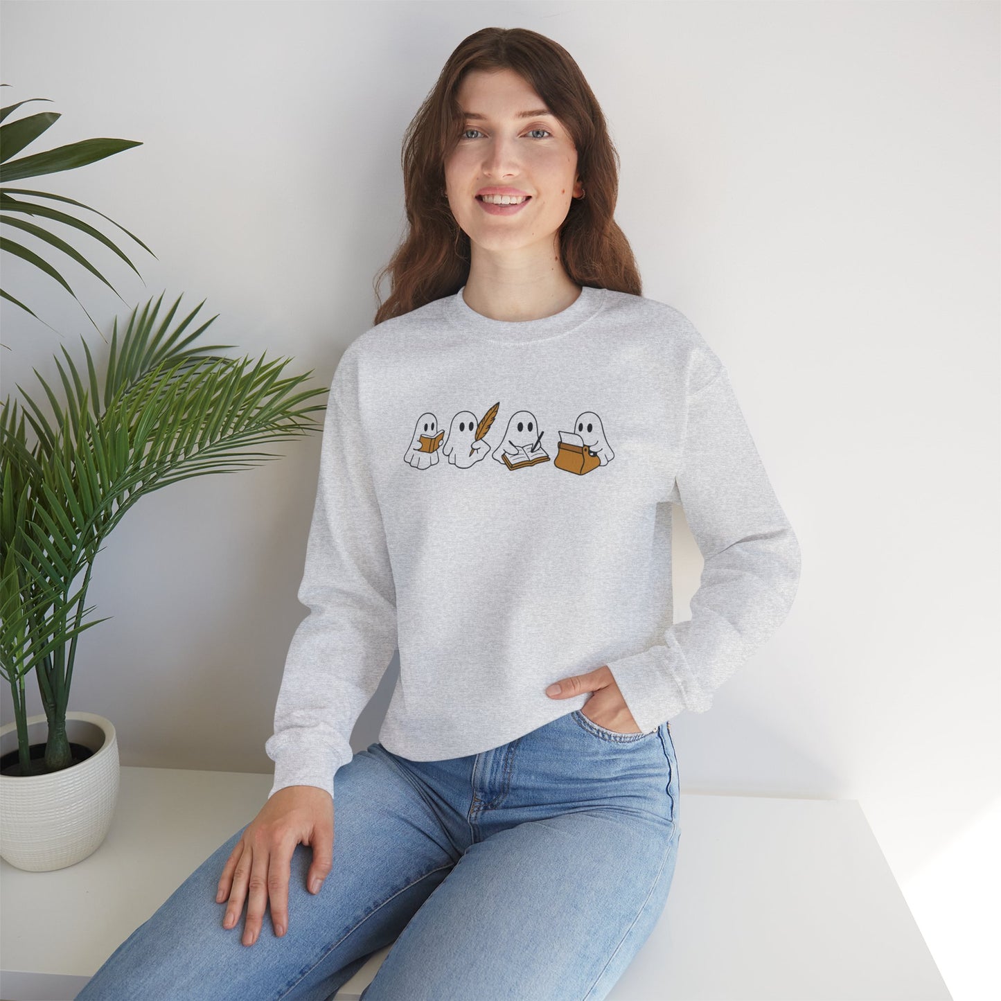 Ghostwriter Sweatshirt Funny Halloween Sweater for Writers | Spooky Book Lover Author Gift | Unisex Crewneck
