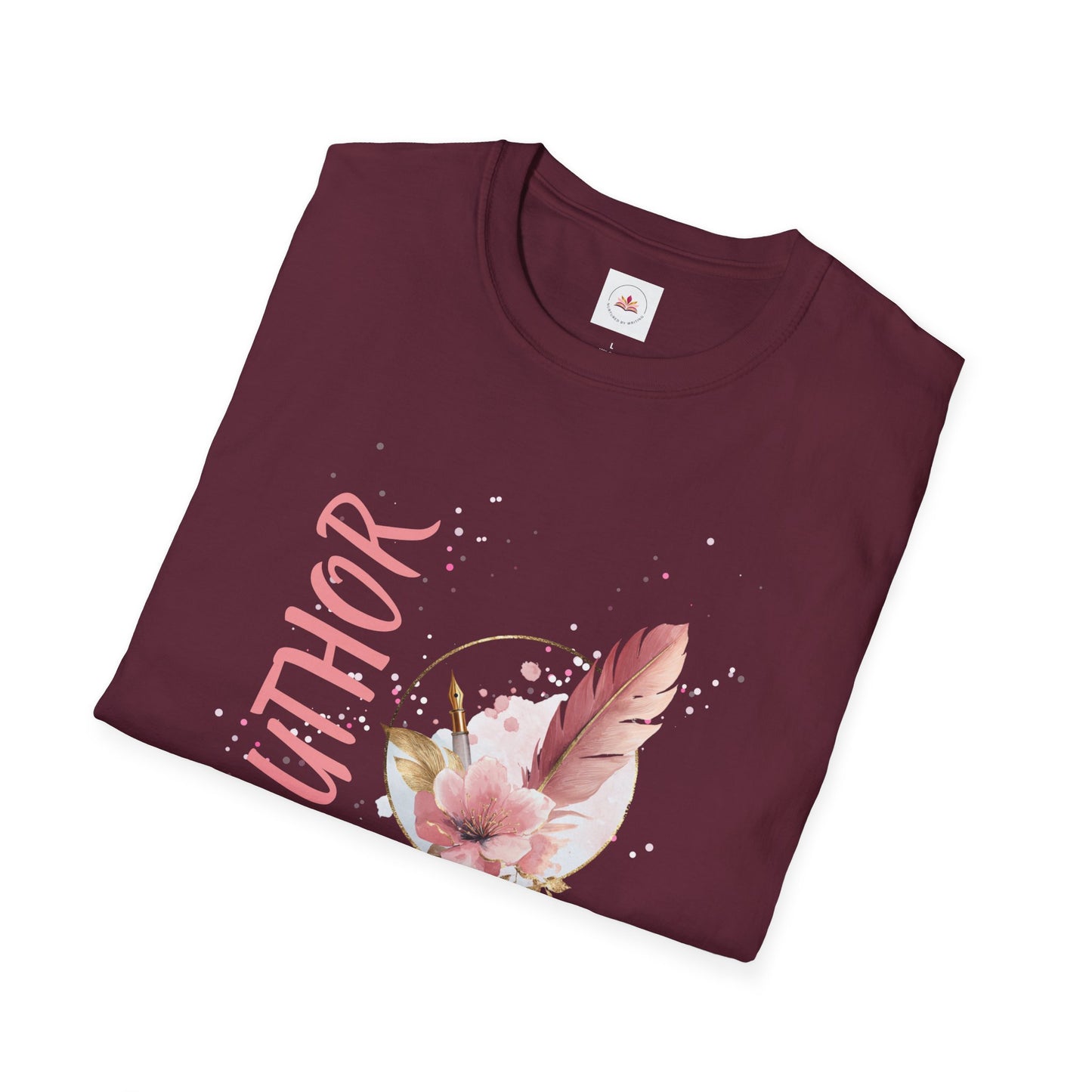 AUTHOR T-Shirt | Feather Quill Floral Tee for Writers and Book Lovers | Pink Aesthetic Shirt for Authors | Gifts for Writers