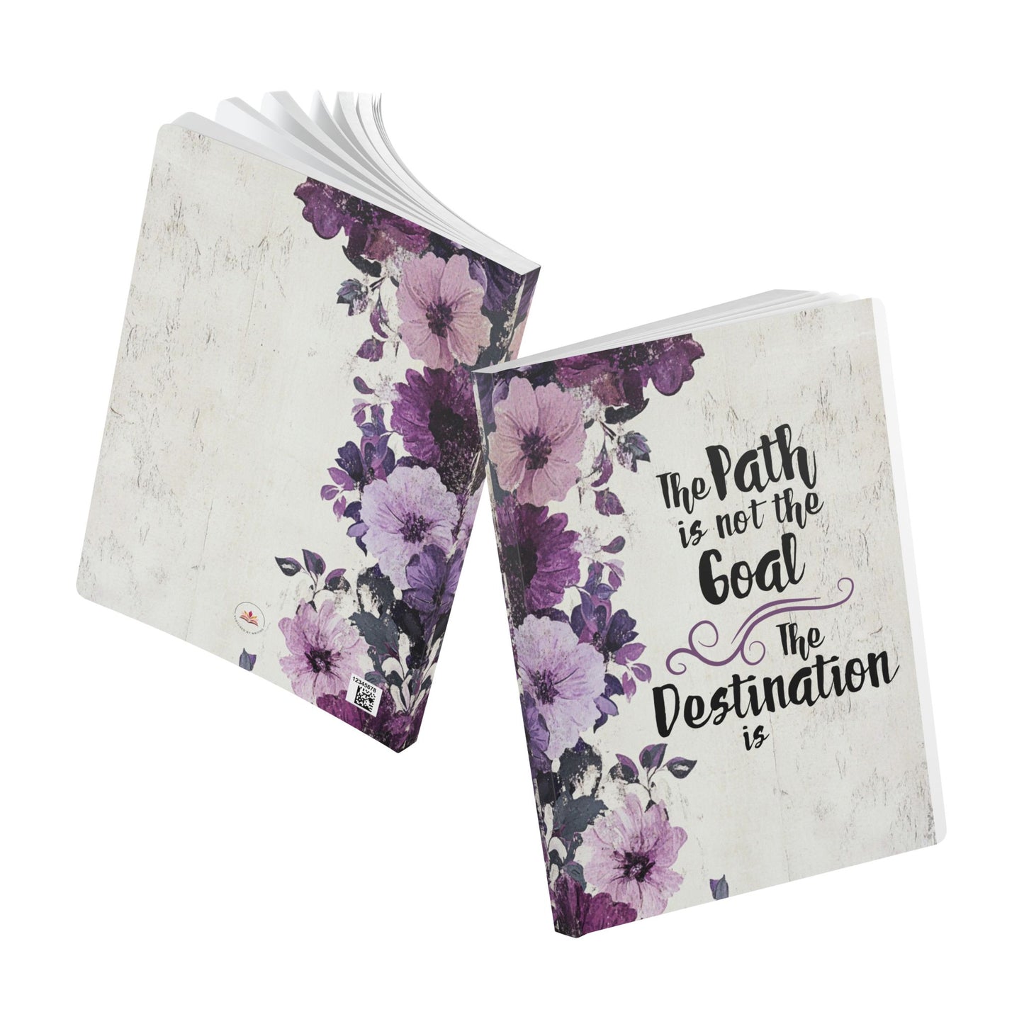 The Destination Softcover Journal | Purple Floral | Ruled Writing Notebook