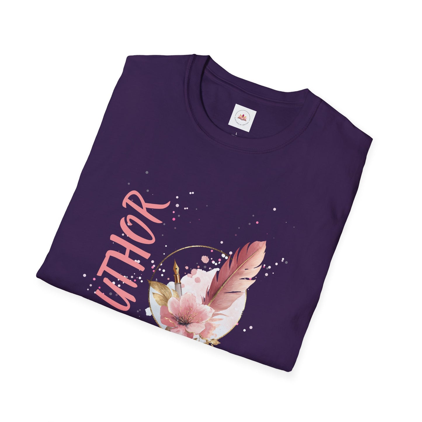 AUTHOR T-Shirt | Feather Quill Floral Tee for Writers and Book Lovers | Pink Aesthetic Shirt for Authors | Gifts for Writers