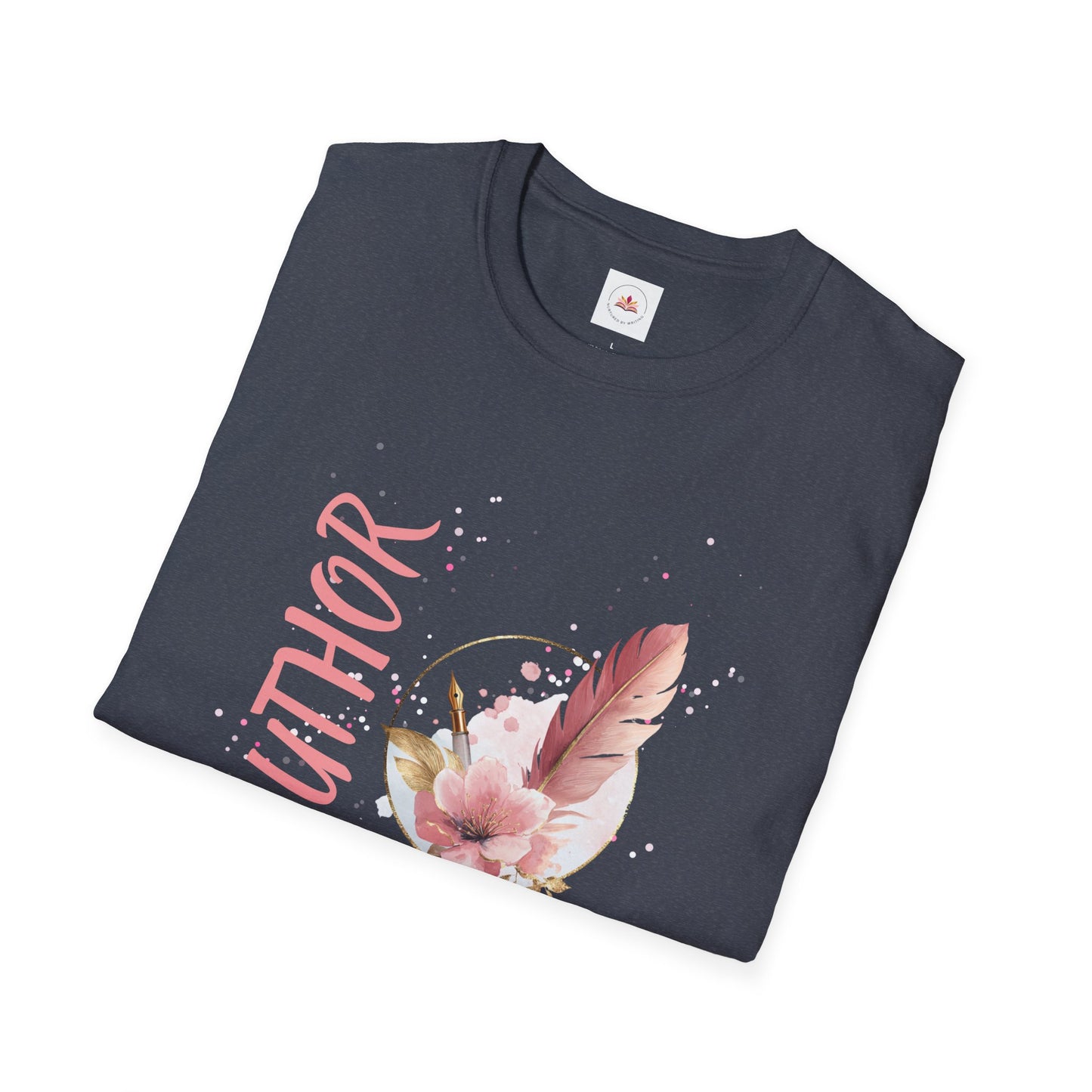 AUTHOR T-Shirt | Feather Quill Floral Tee for Writers and Book Lovers | Pink Aesthetic Shirt for Authors | Gifts for Writers