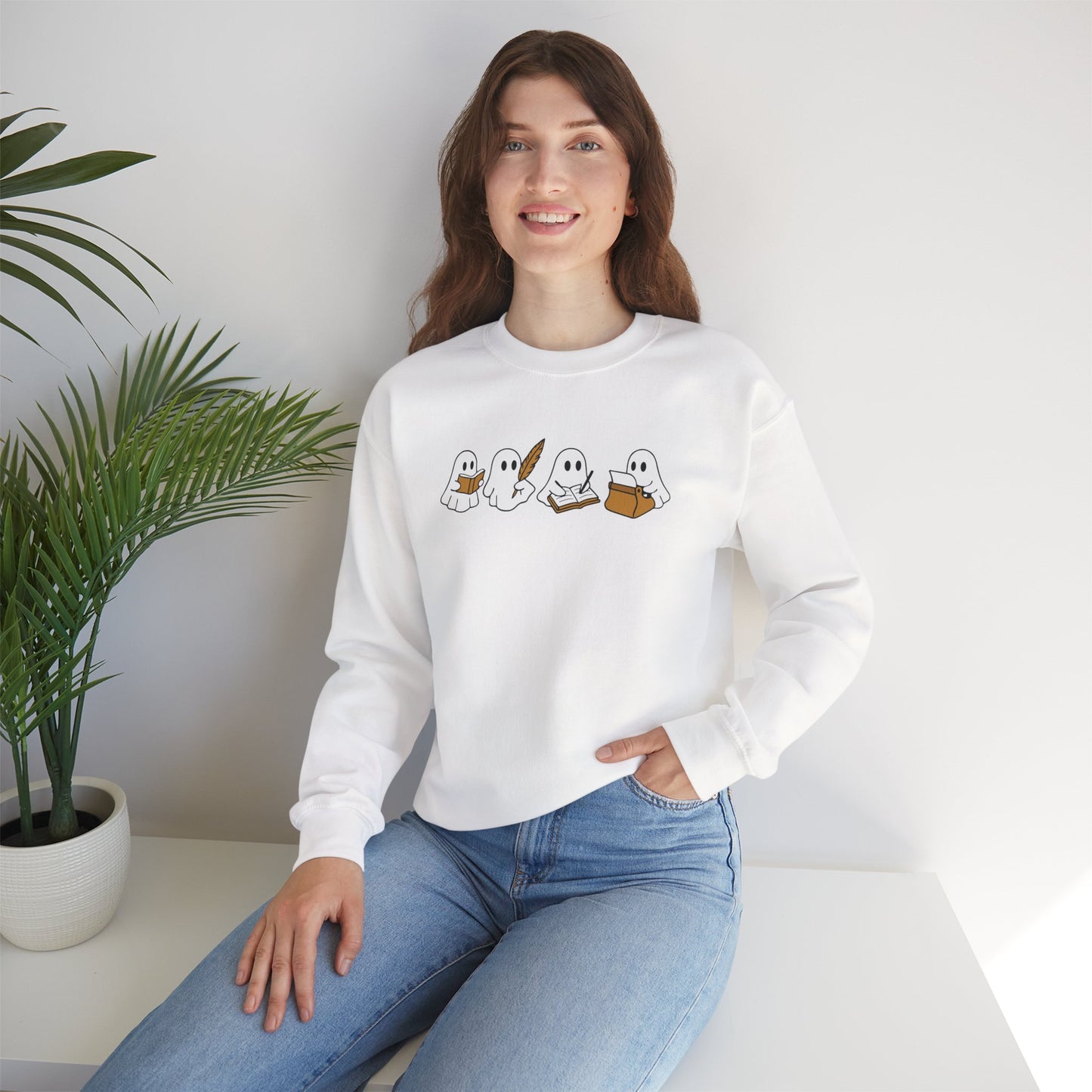 Ghostwriter Sweatshirt Funny Halloween Sweater for Writers | Spooky Book Lover Author Gift | Unisex Crewneck