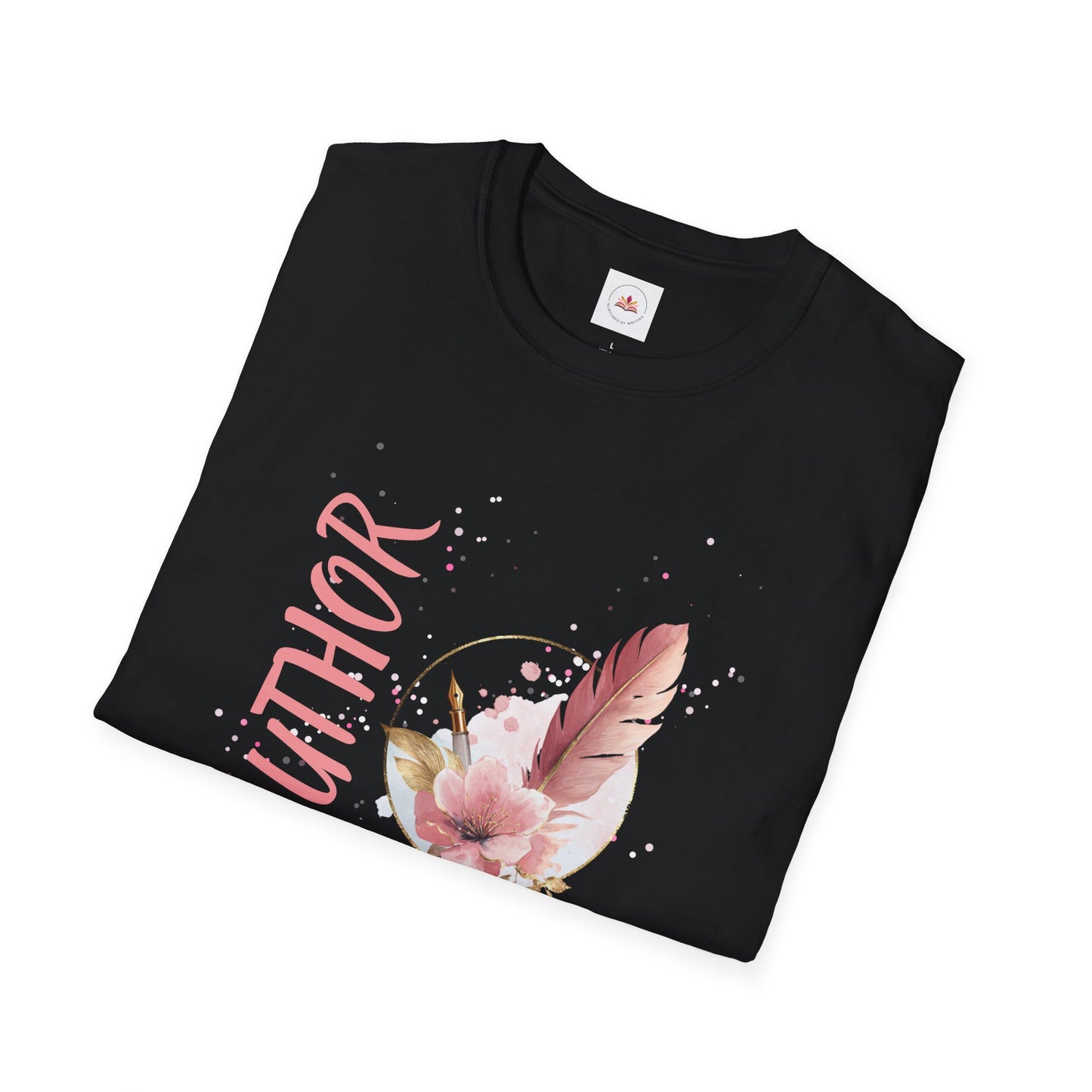 AUTHOR T-Shirt | Feather Quill Floral Tee for Writers and Book Lovers | Pink Aesthetic Shirt for Authors | Gifts for Writers