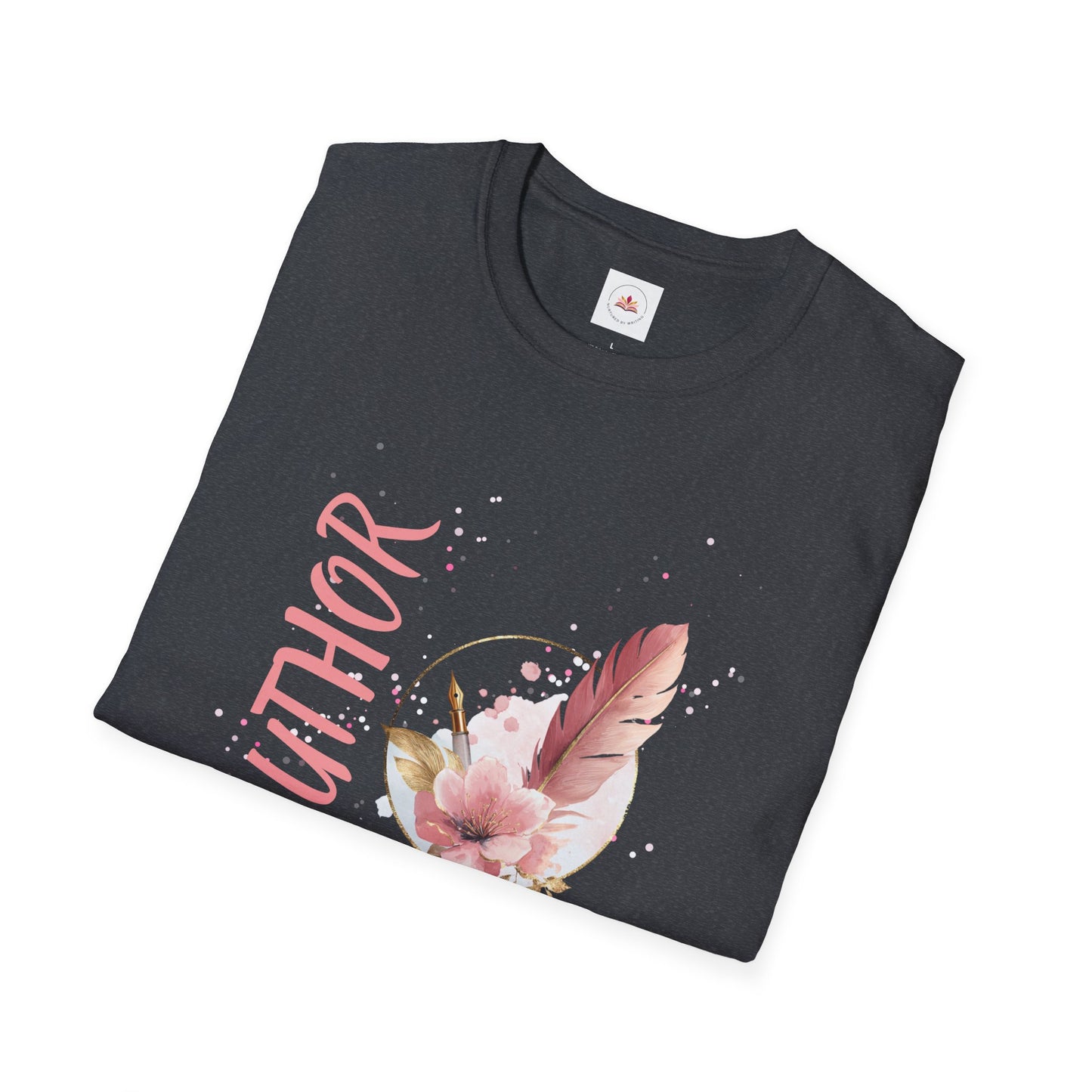 AUTHOR T-Shirt | Feather Quill Floral Tee for Writers and Book Lovers | Pink Aesthetic Shirt for Authors | Gifts for Writers