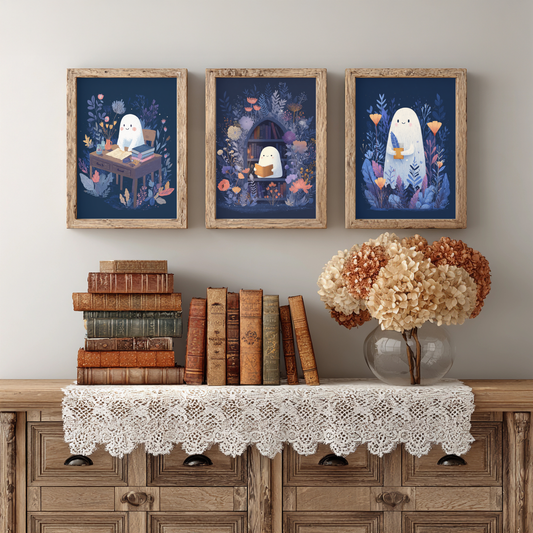 Cottagecore Ghost Wall Art – Printable Bundle for Writers, Dreamers & Cozy Creatives